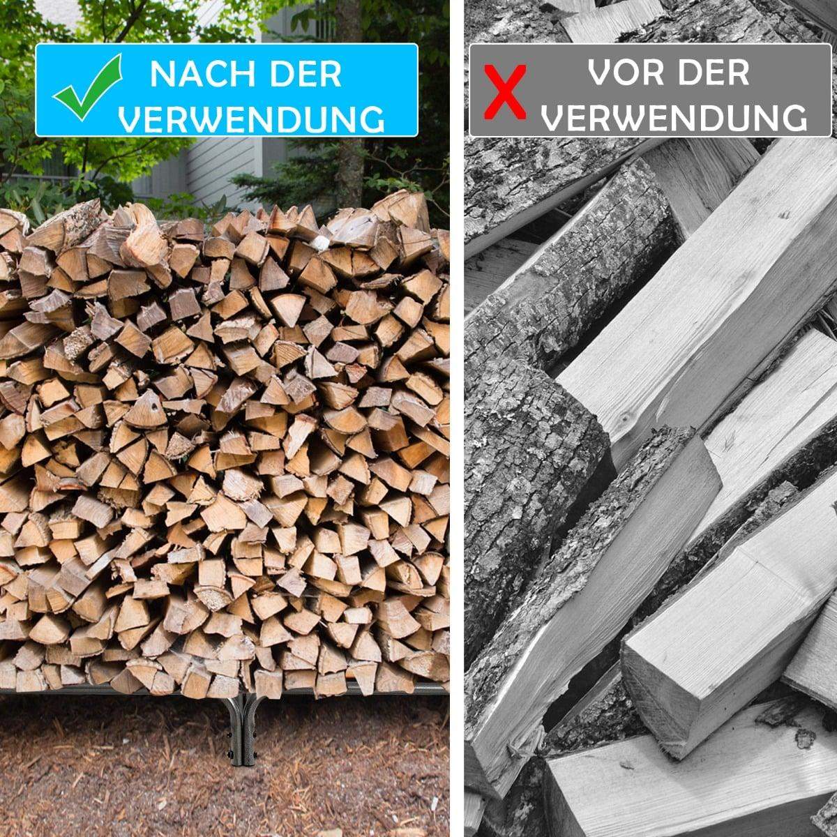 Brændehylde med vandtæt overtræk – 240 cm jernramme