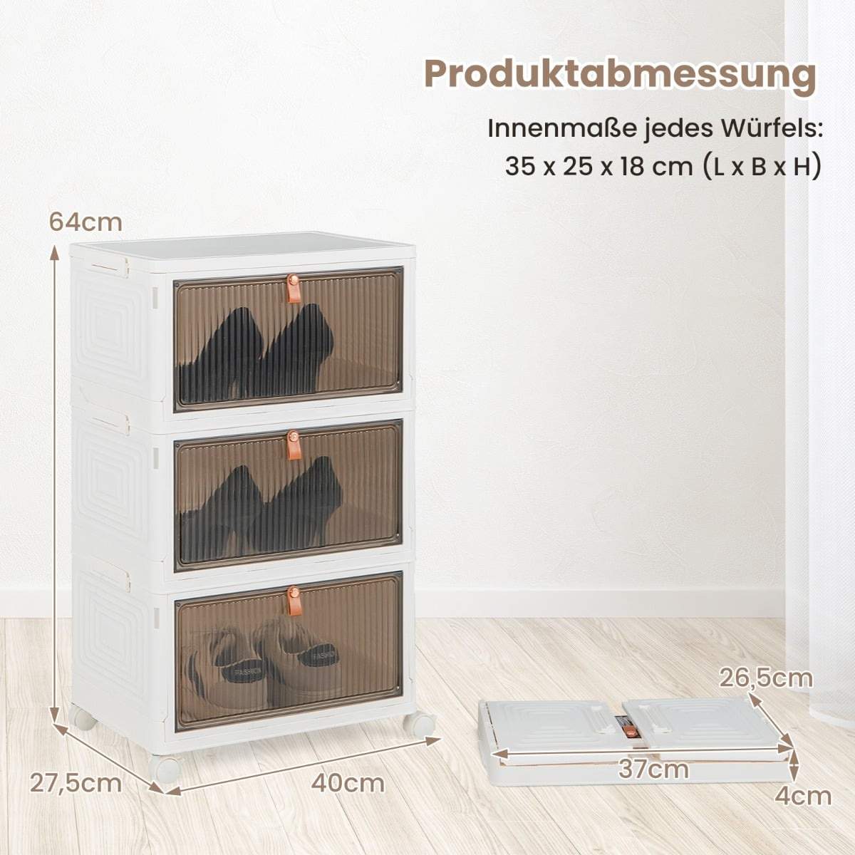 Hopfällbar skolåda med magnetiska dörrar och hjul | Hem & Hobby | Pryloteket