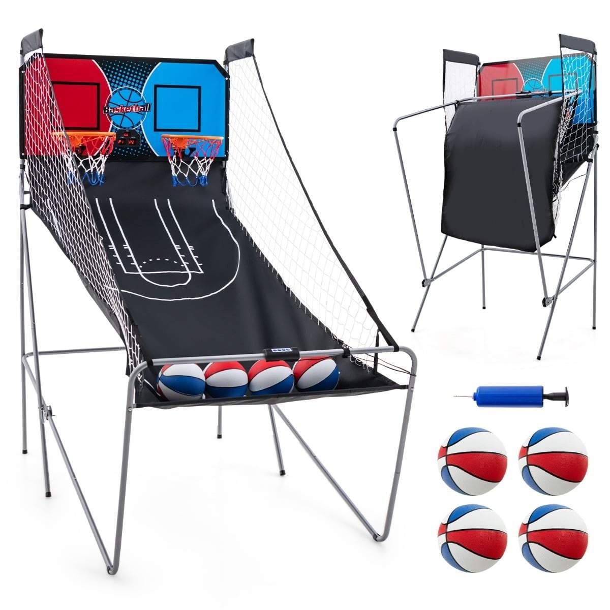 8-i-1 arkadbasketspel med 4 bollar och pump | Hem & Hobby | Pryloteket