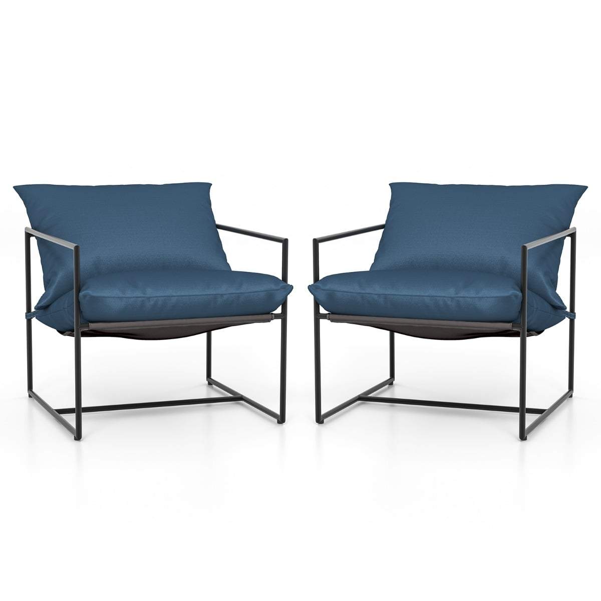 Ergonomiska slingfåtöljer, marinblå – set om 2 med dynor | Hem & Hobby | Pryloteket