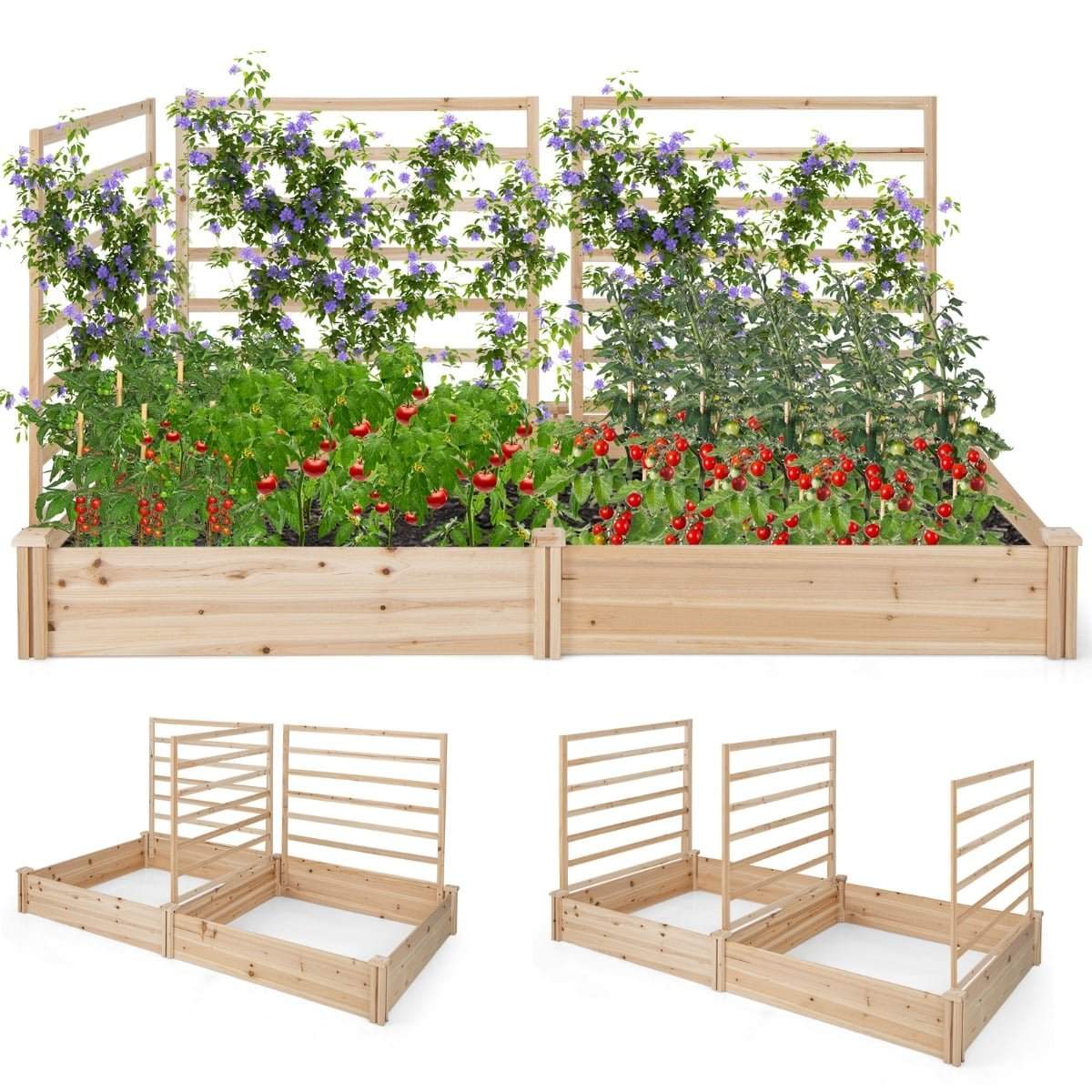Hævet træplantekasse med espalier – 222 x 114 x 110 cm