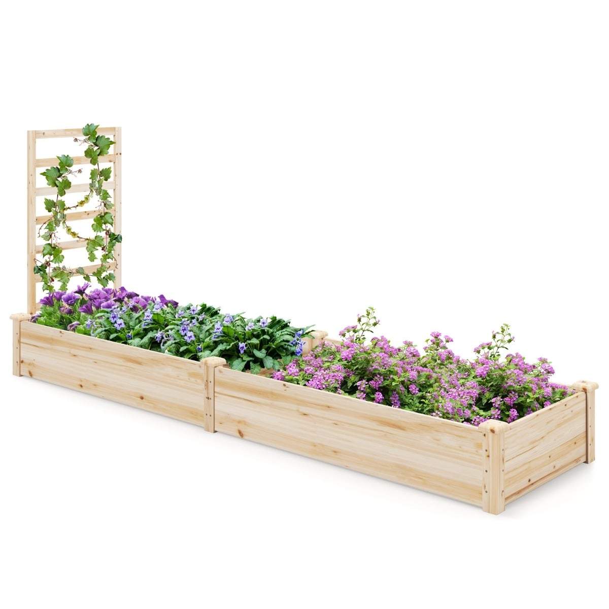 Hævet træplantekasse med espalier – Holdbar gran, 235x63x102 cm