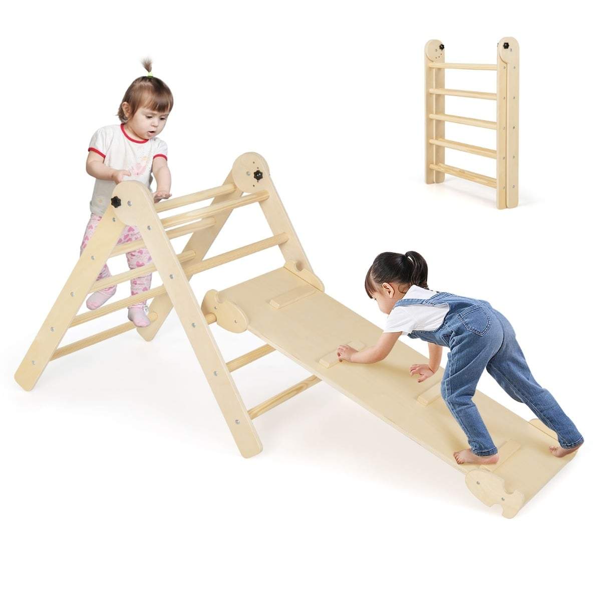 3-i-1 justerbar klättertriangel för barn med ramp | Hem & Hobby | Pryloteket