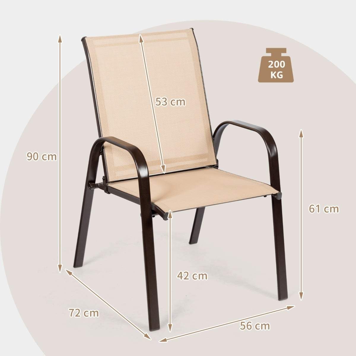 Trädgårdsstolset – Beige, Metallram, 2-pack | Hem & Hobby | Pryloteket