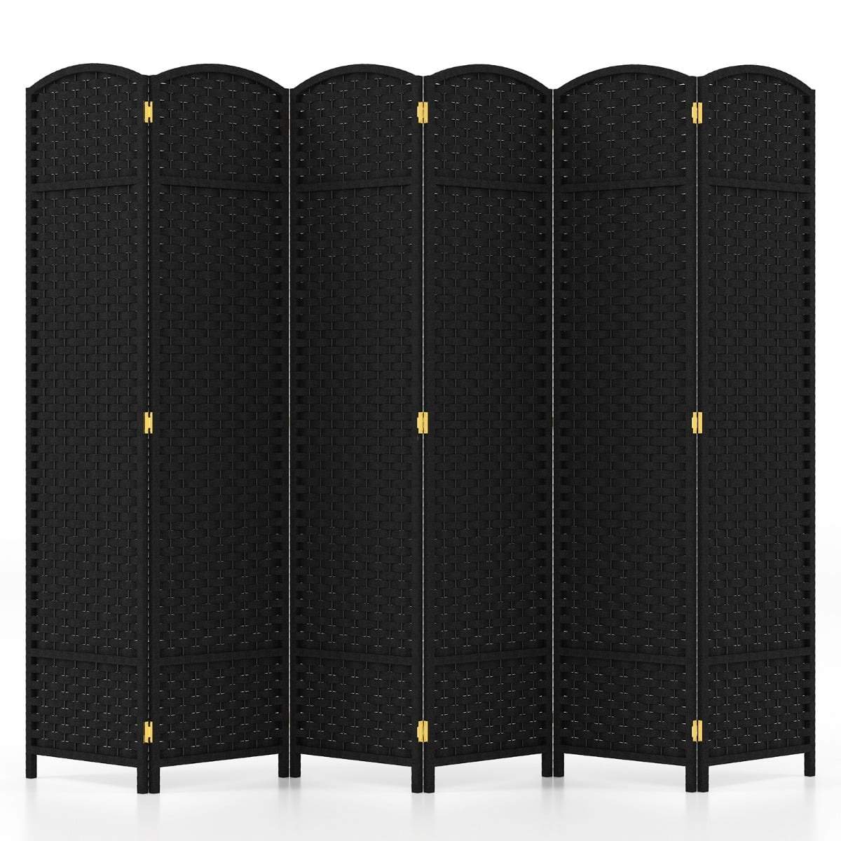 Sort rumdeler – håndflettet tekstur, massiv træramme