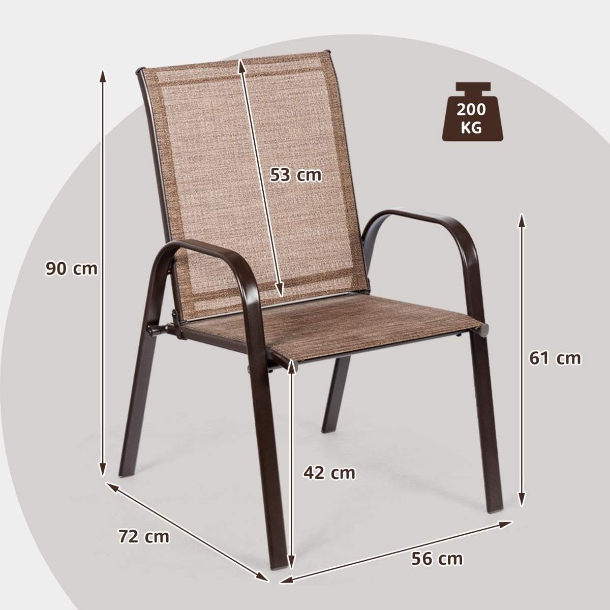 Sæt med udendørs havestole – Komfortabel, holdbar metalramme