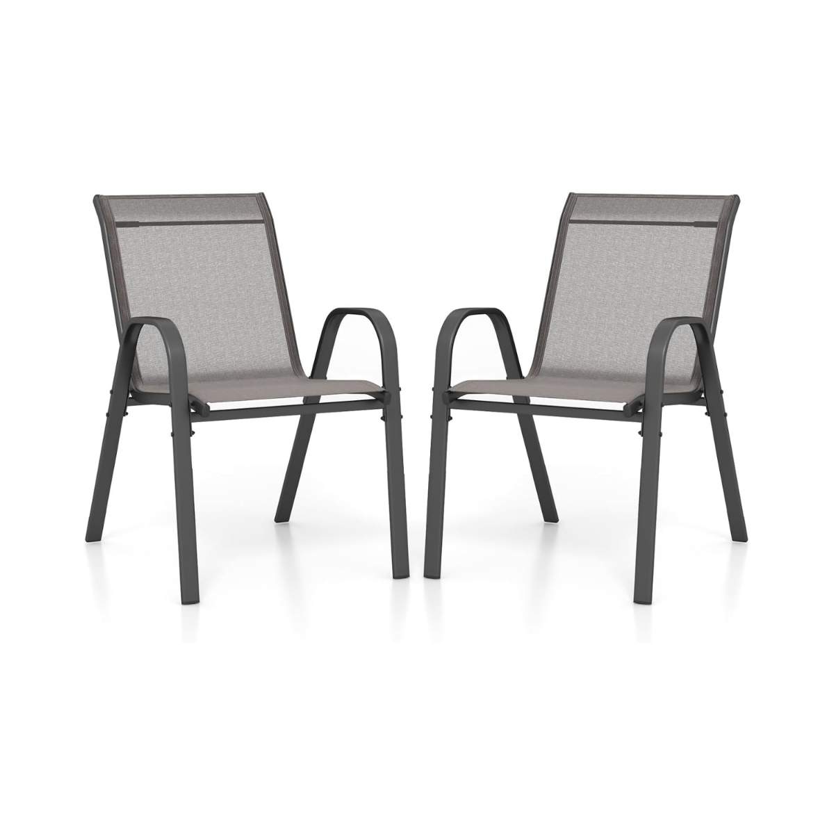 Stabelbare udendørs stolesæt – Holdbart stof og metalstel