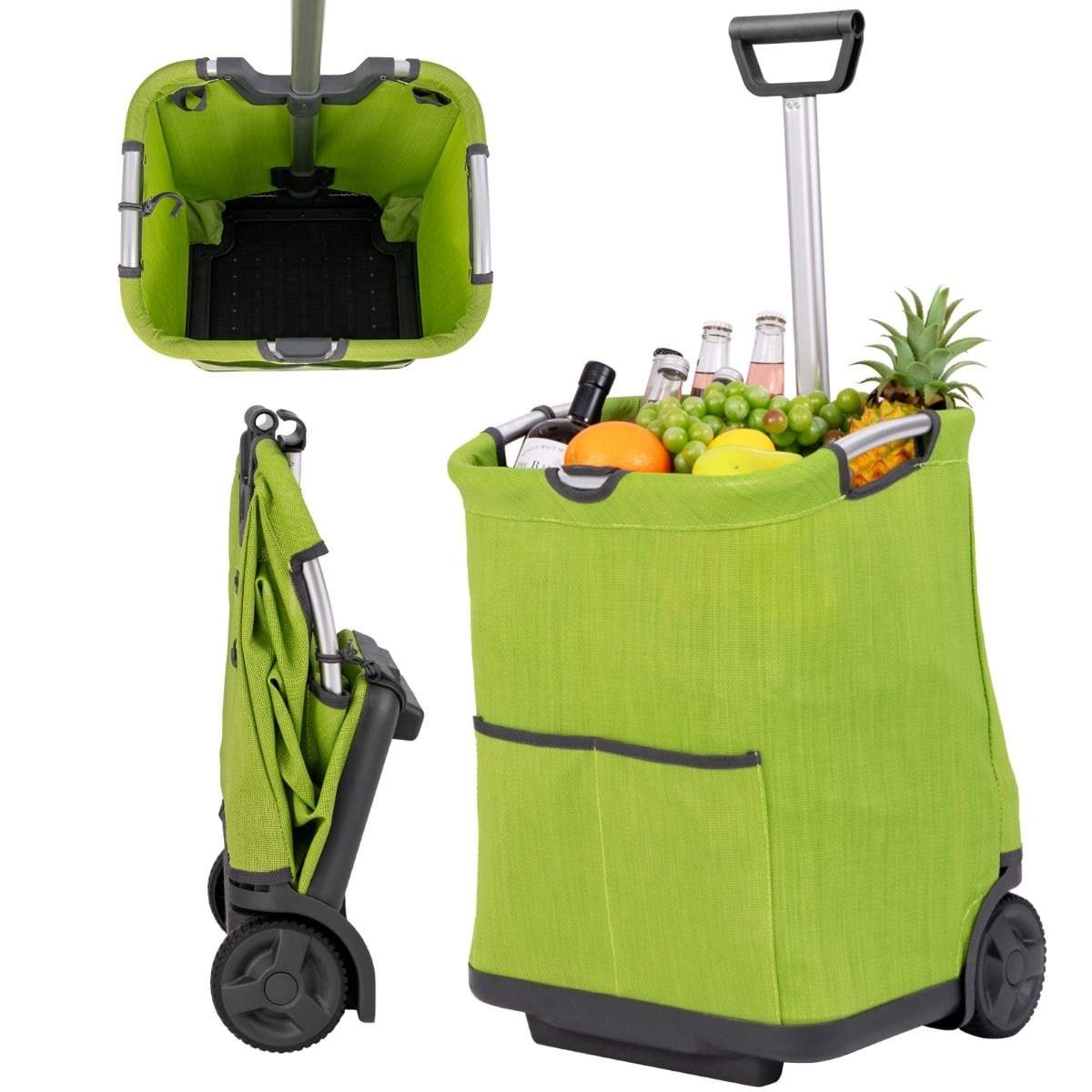 50L Hopfällbar Shoppingvagn – Justerbart Handtag, 2 Hjul | Hem & Hobby | Pryloteket