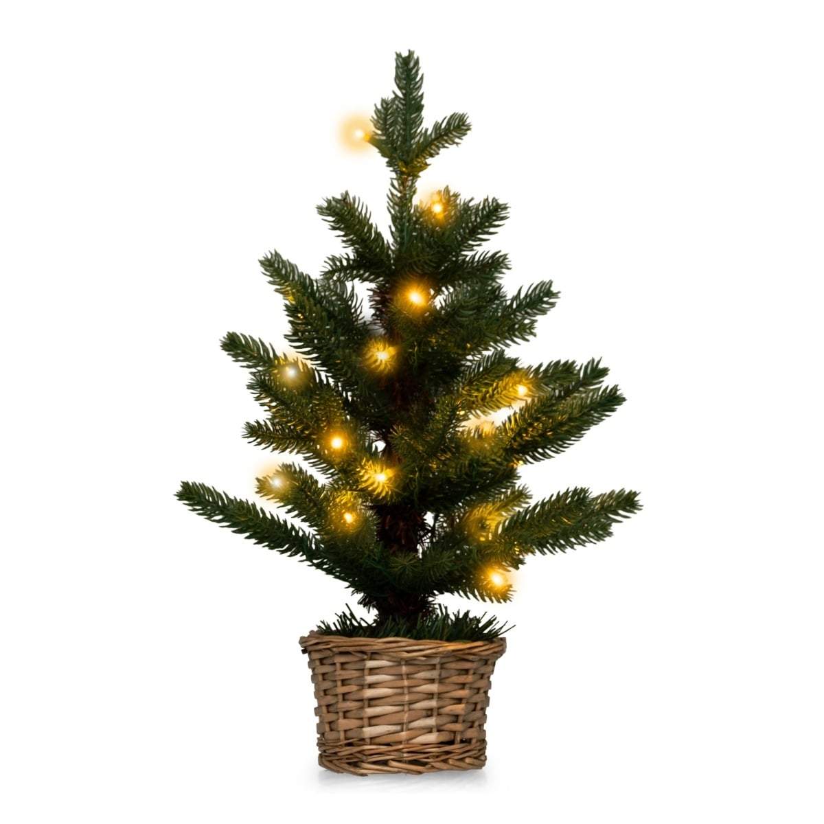 Mini juletræ med LED-lys – 48 cm, PE-materiale
