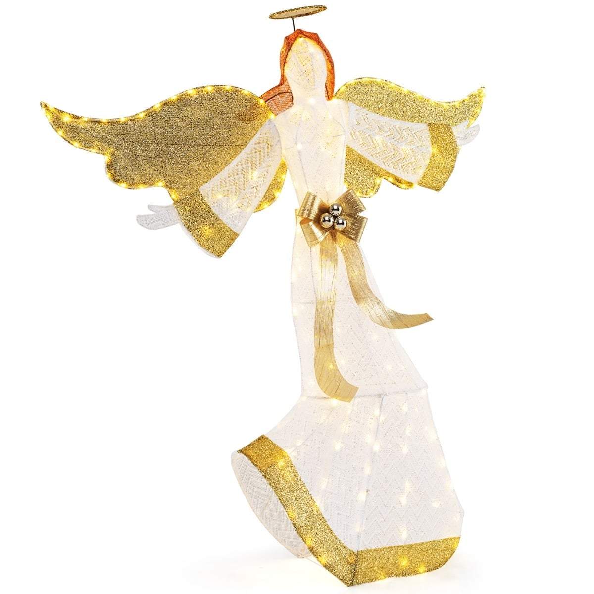 Oplyst 160 cm juleengel – Varme hvide LED'er