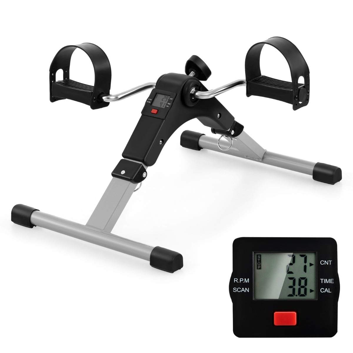 Sammenklappelig mini-motionscykel – justerbar modstand, LCD-skærm