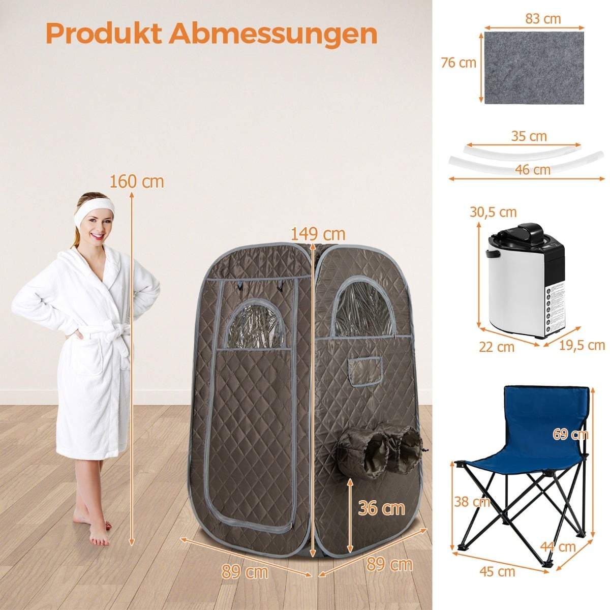 Bärbar hemmabastu för 1-2 personer med 3L ånggenerator | Hem & Hobby | Pryloteket