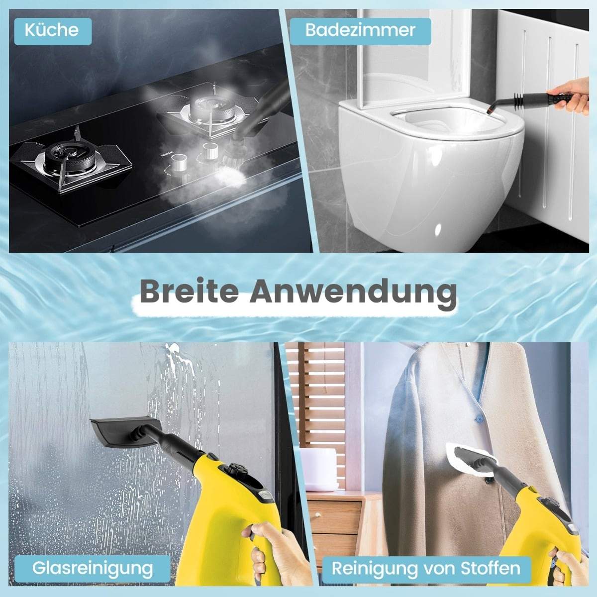 1500W handhållen ångtvätt – 400 ml tank, 125 °C värme | Hem & Hobby | Pryloteket