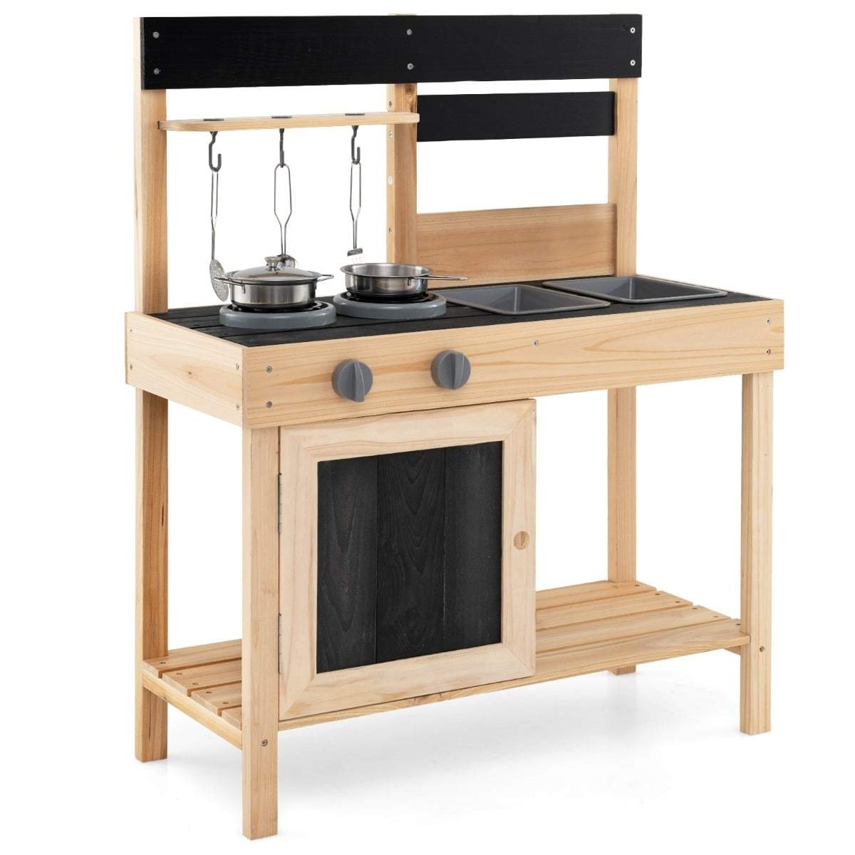 Børns udendørs mudderkøkken – Ægte vandgennemstrømning og opbevaring