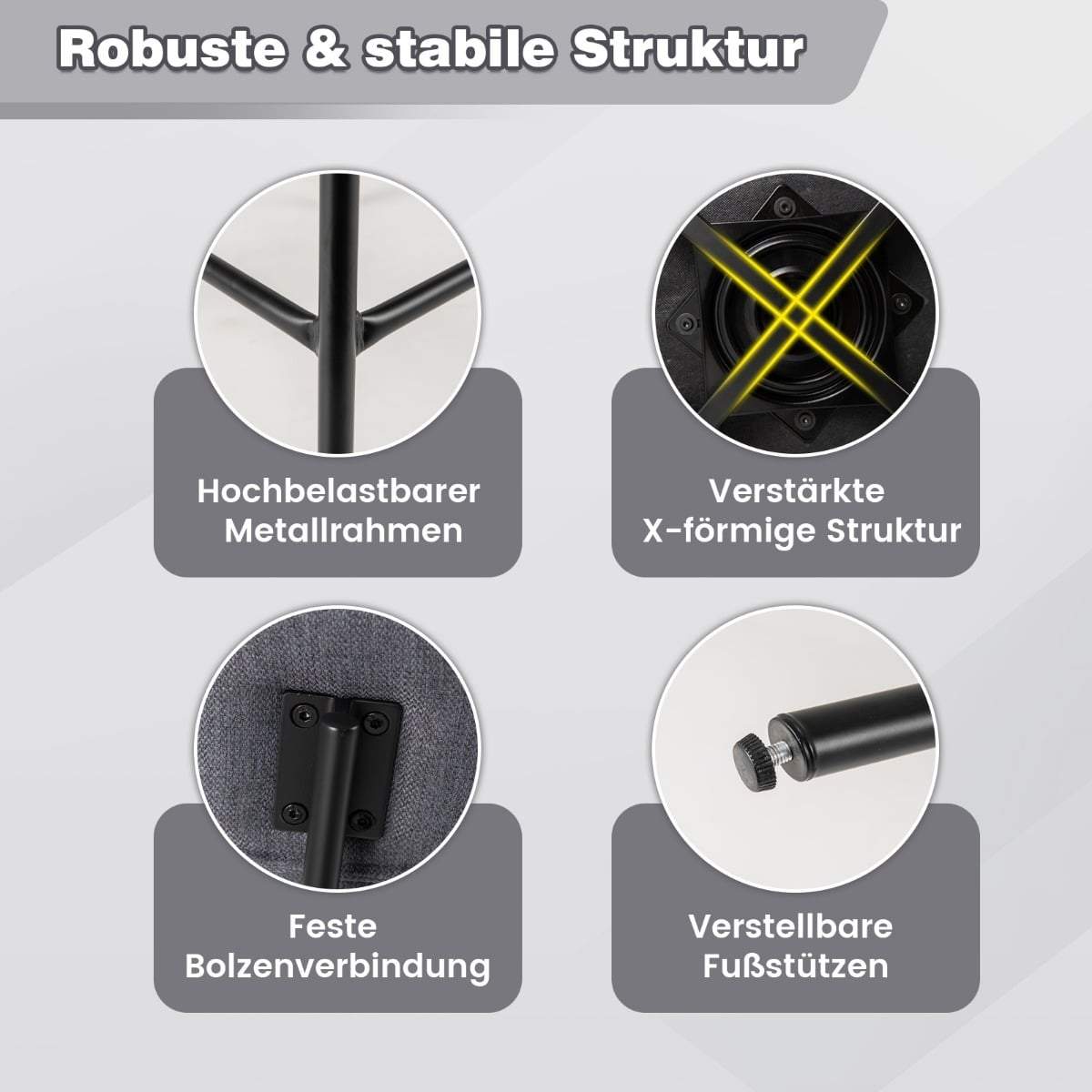 Snurrbara barstolar set om 2 – grå, stoppade med ryggstöd | Hem & Hobby | Pryloteket