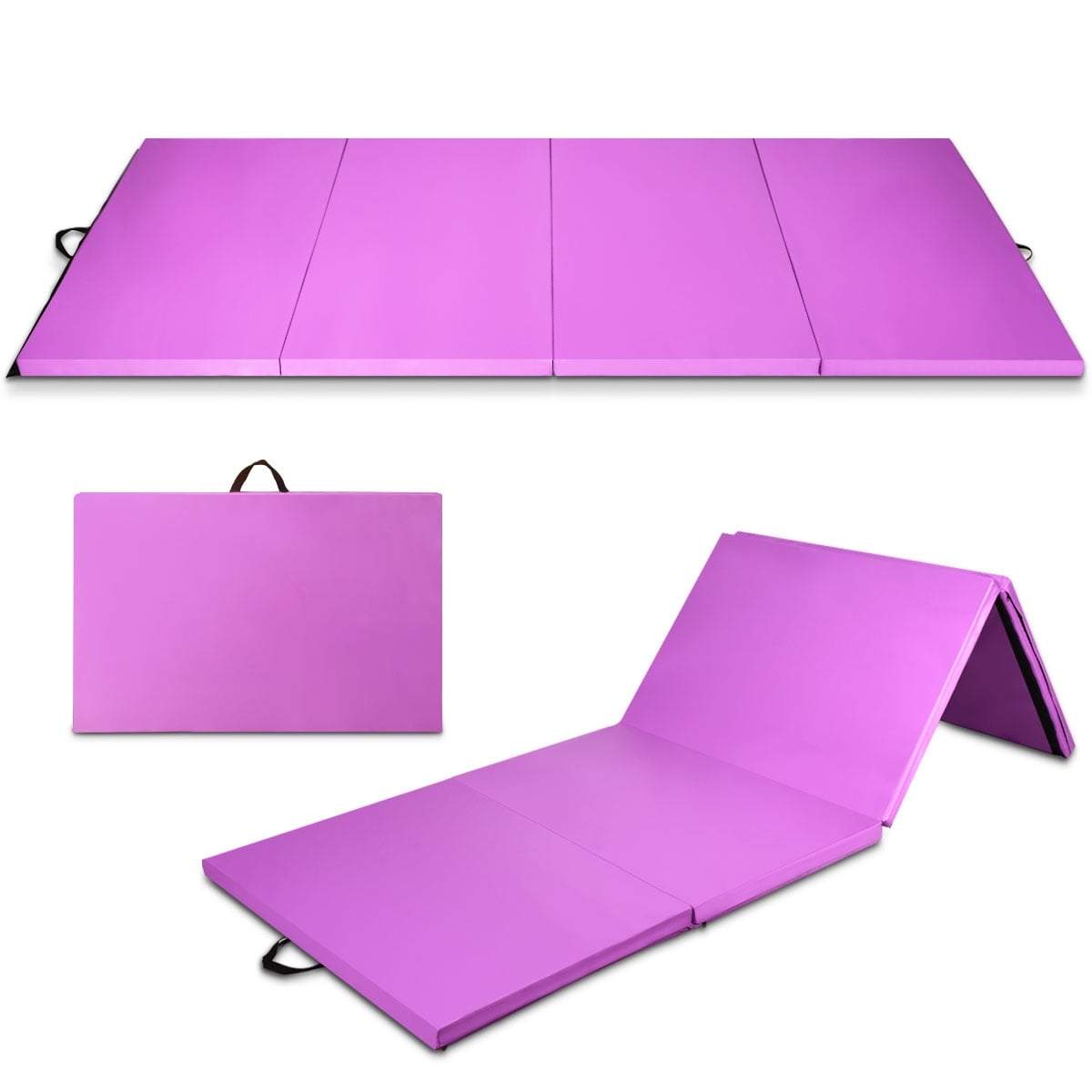 Sammenklappelig gymnastikmåtte – 240x116x5 cm, lilla, EPE-skum