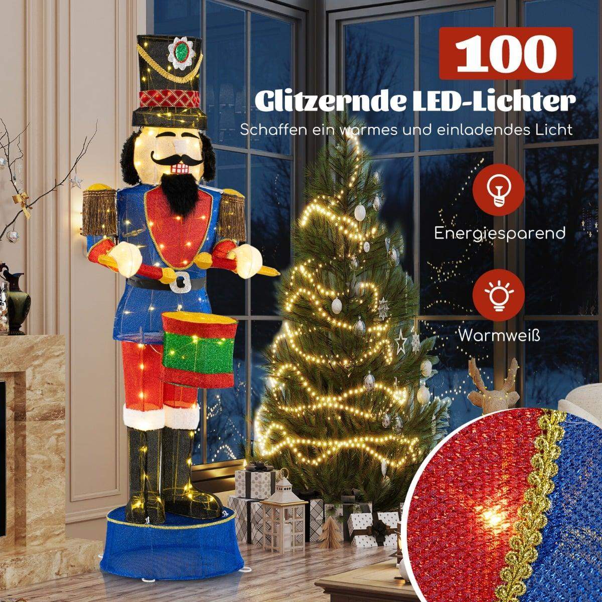 Jättestor 185 cm LED-nötknäpparsoldat – Festlig utomhusdekoration | Hem & Hobby | Pryloteket