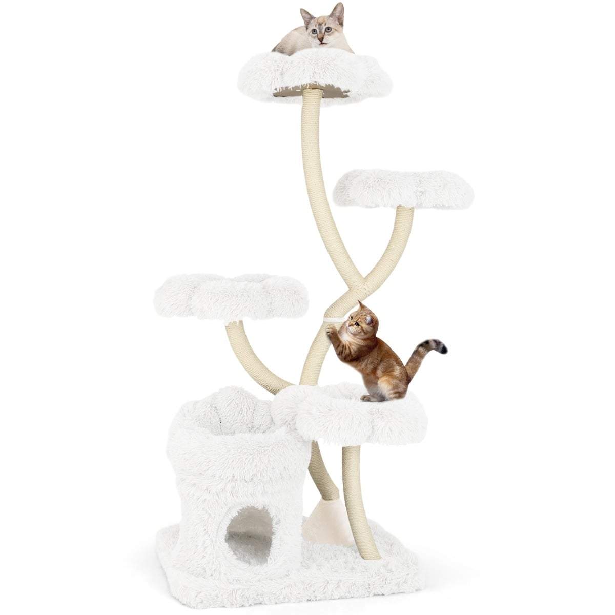 165 cm klösträd med sisalstolpar och mysigt gömställe | Hem & Hobby | Pryloteket