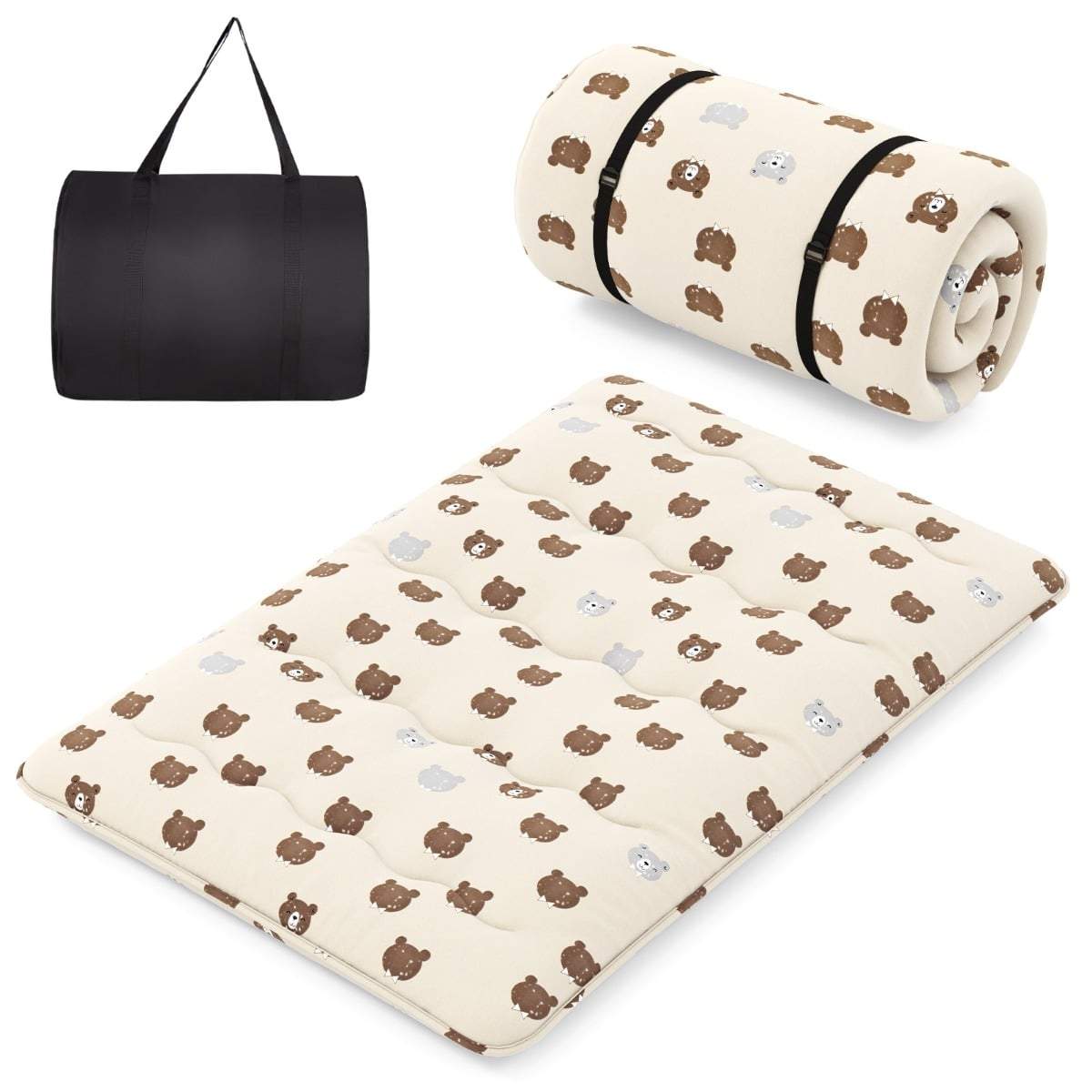 Japansk futonmadras 140x200 cm – Vaskbar, Bærbar