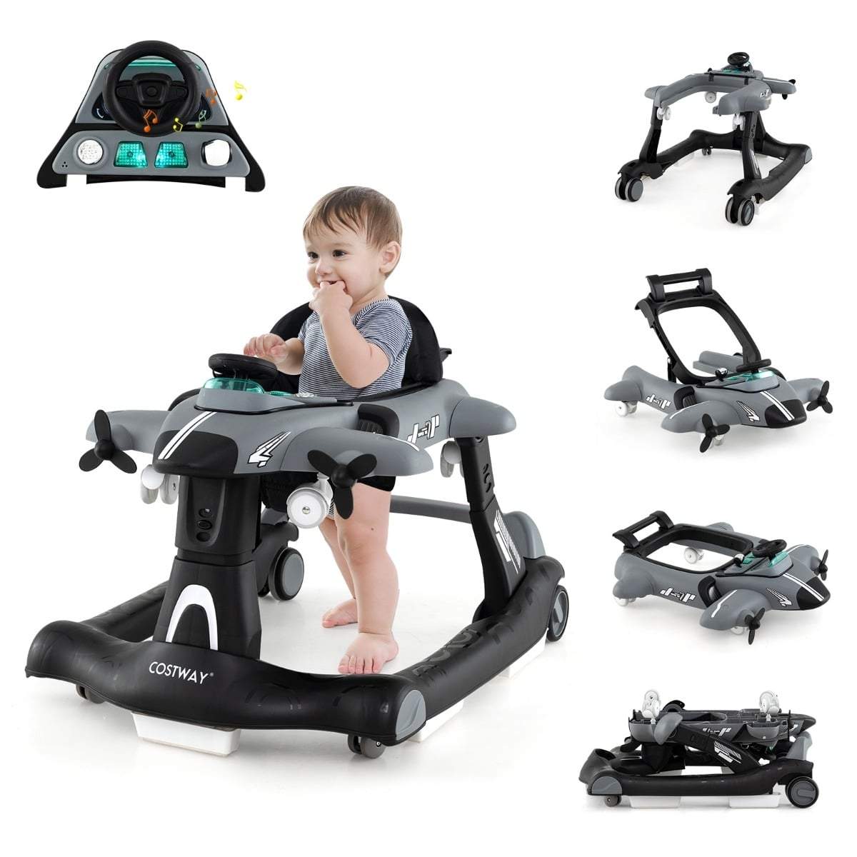 6-i-1 gåstol – justerbar højde og hastighed, foldbar