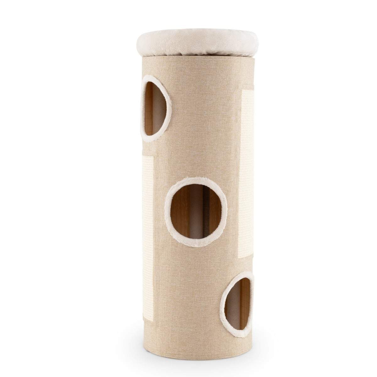 4-vånings katttorn med 3 grottor och 2 klösträd i sisal | Hem & Hobby | Pryloteket