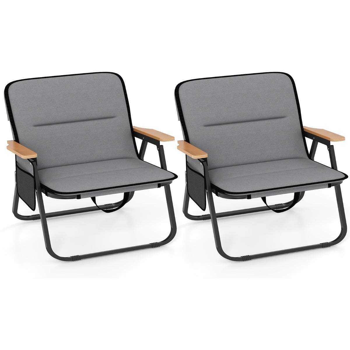 Hopfällbara campingstolar med dynor och sidoficka | Hem & Hobby | Pryloteket