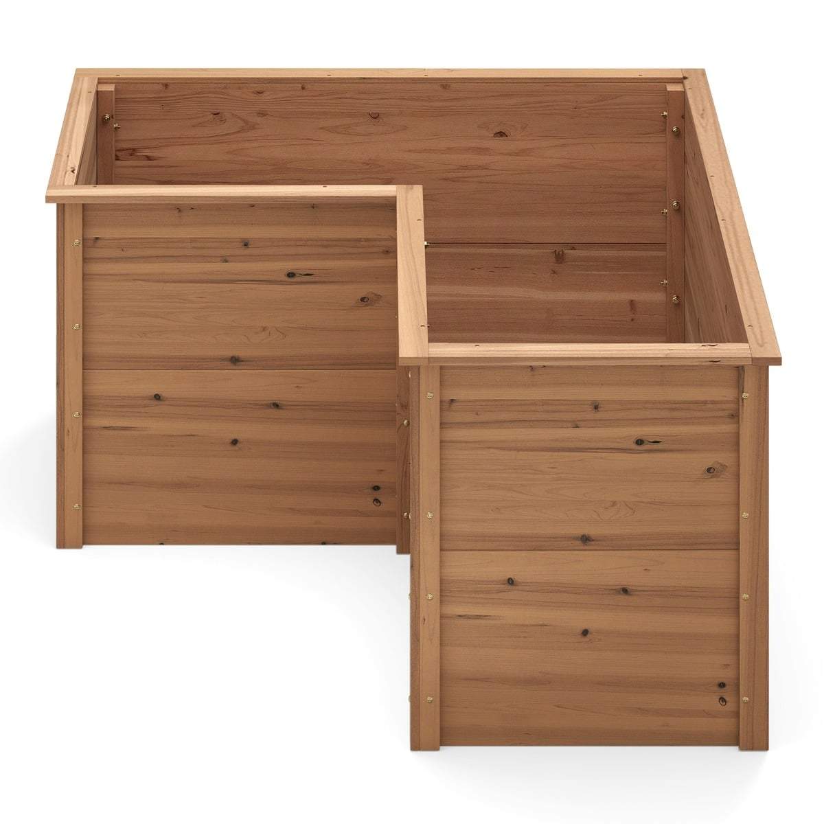 L-formet højbed i træ – dyb, holdbar, 120x120x63 cm