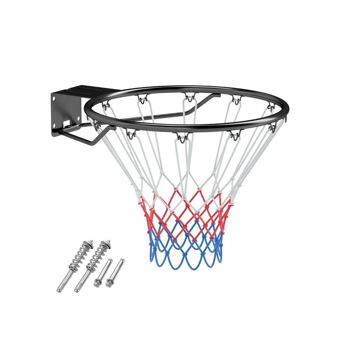 Indendørs basketballkurv – 45 cm standardring og net, vægmontering