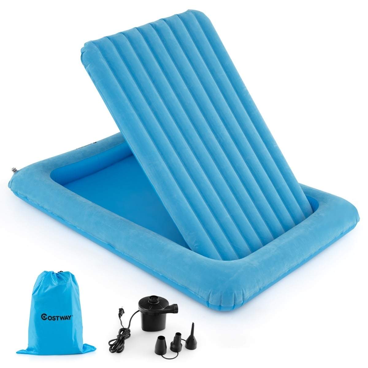 Uppblåsbar resesäng för barn med elektrisk pump och väska | Hem & Hobby | Pryloteket