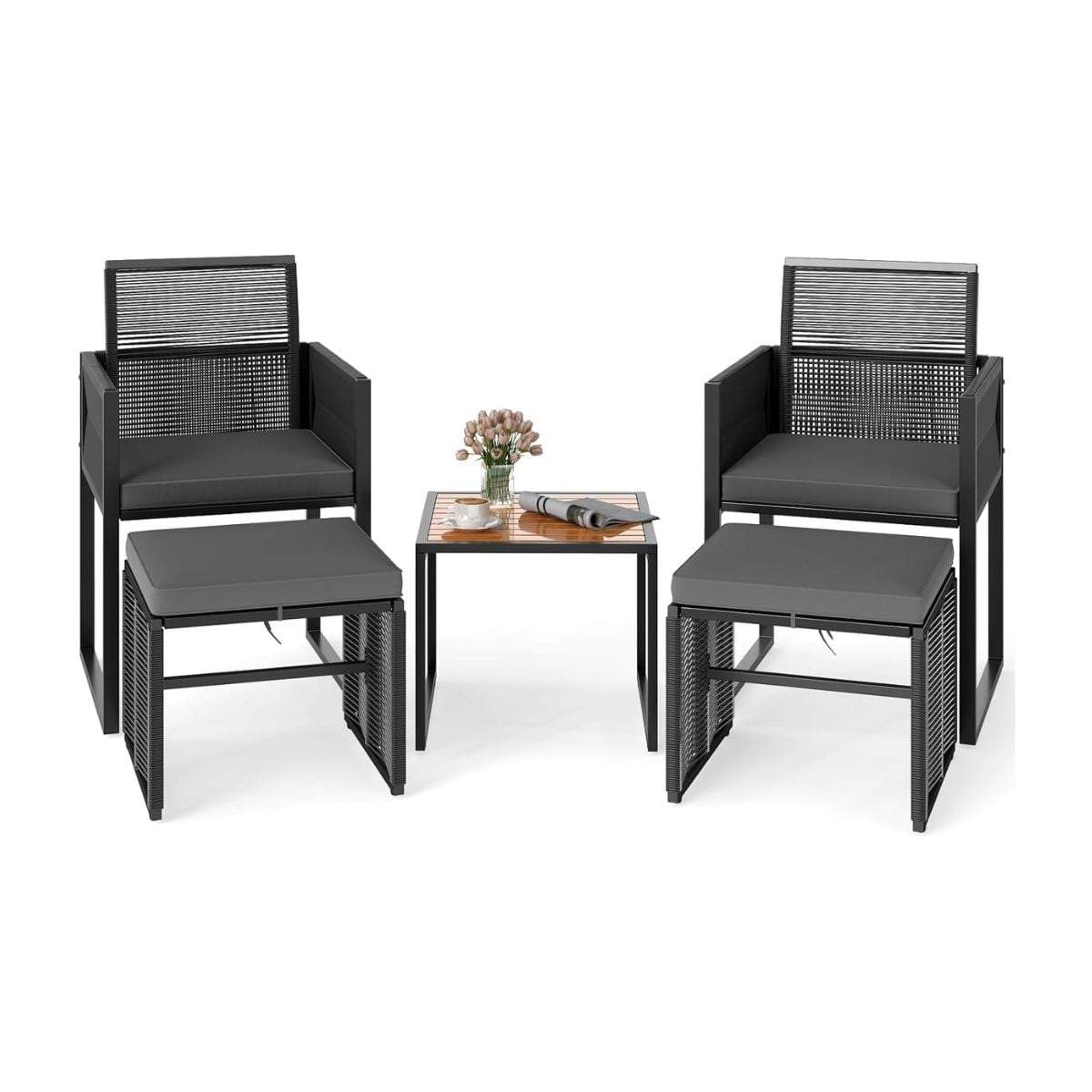 5-delat utomhusset i rotting med kuddar och bord | Hem & Hobby | Pryloteket