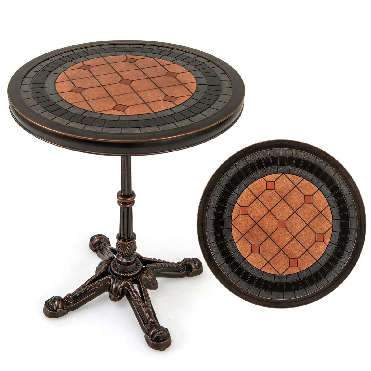 Rundt havebord i aluminium – vejrbestandigt bistrodesign