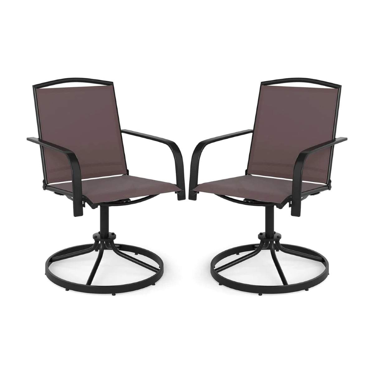 360° drejelige havestolesæt, hurtigttørrende stof, brun