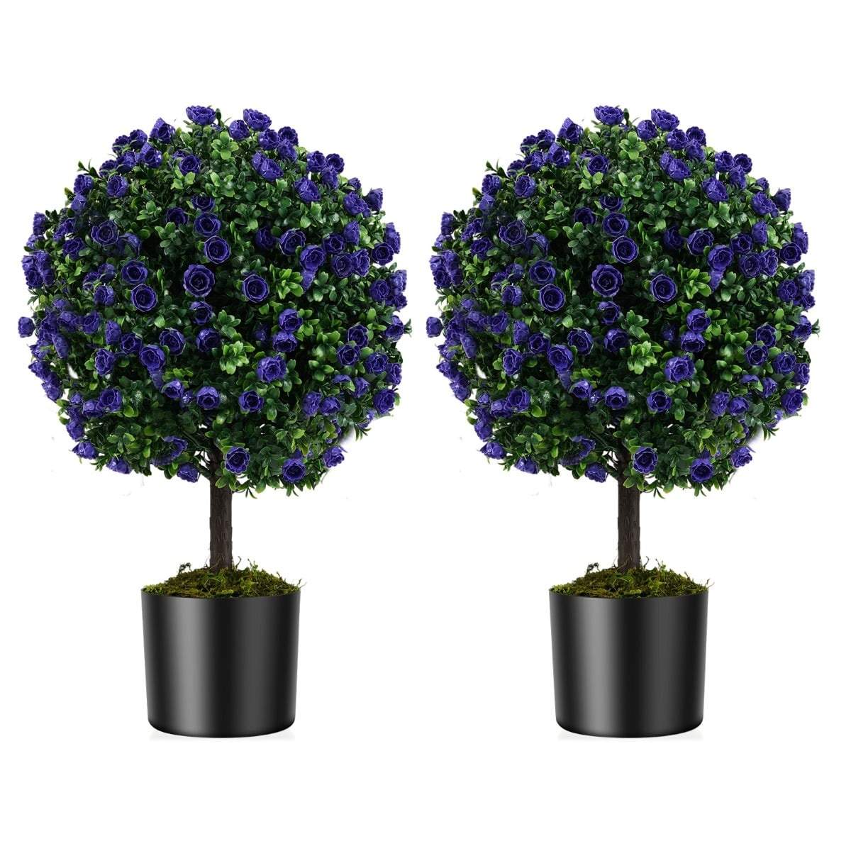 Kunstige lilla rosentræer – 55 cm, indendørs/udendørs dekoration