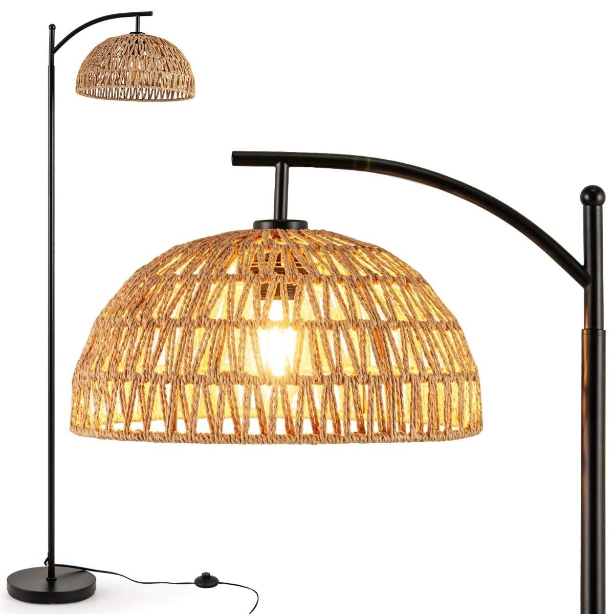 Golvlampa med hängande skärm och fotströmbrytare, 160 cm | Hem & Hobby | Pryloteket