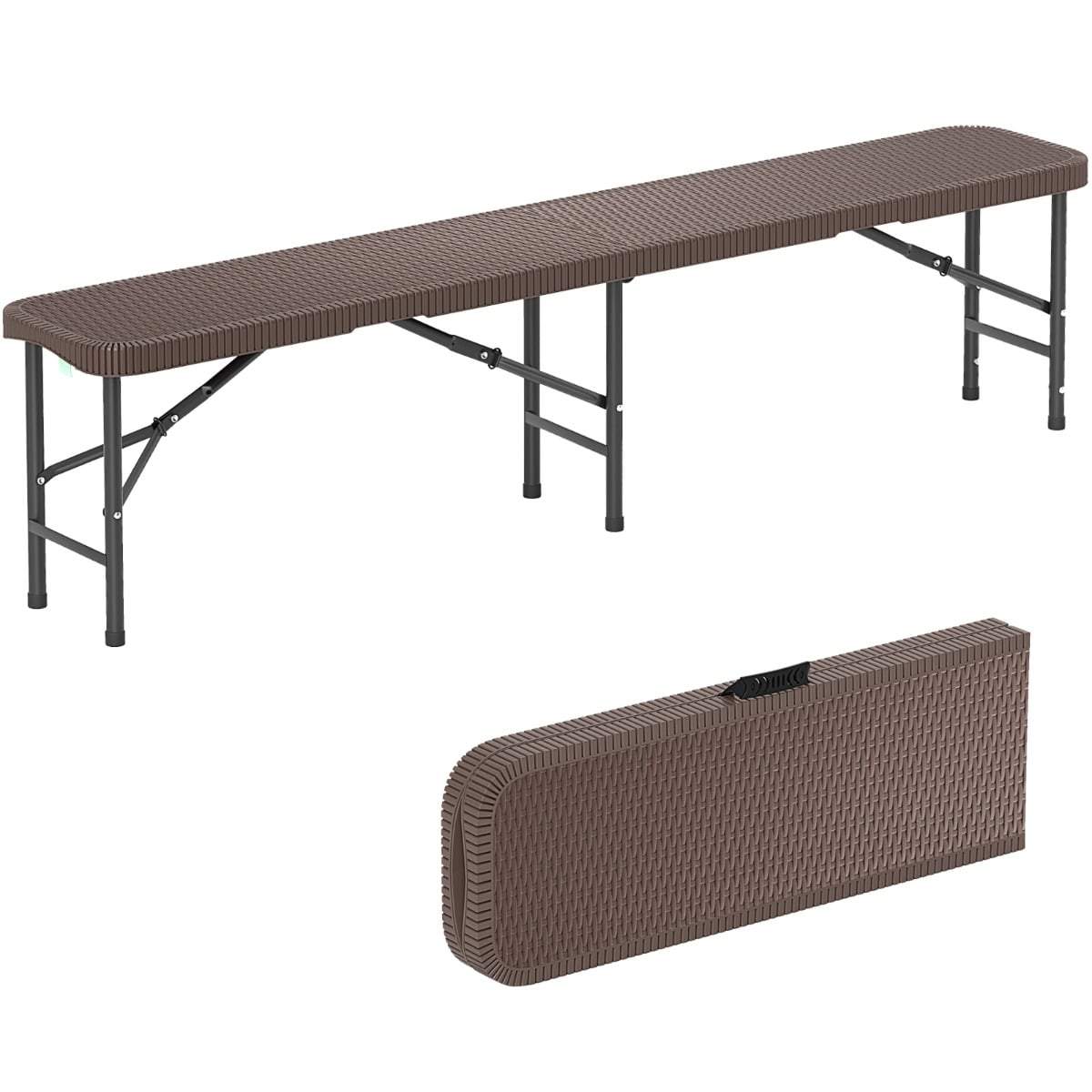 Hopfällbar ölbänk i rottingstil med handtag – 180 cm | Hem & Hobby | Pryloteket