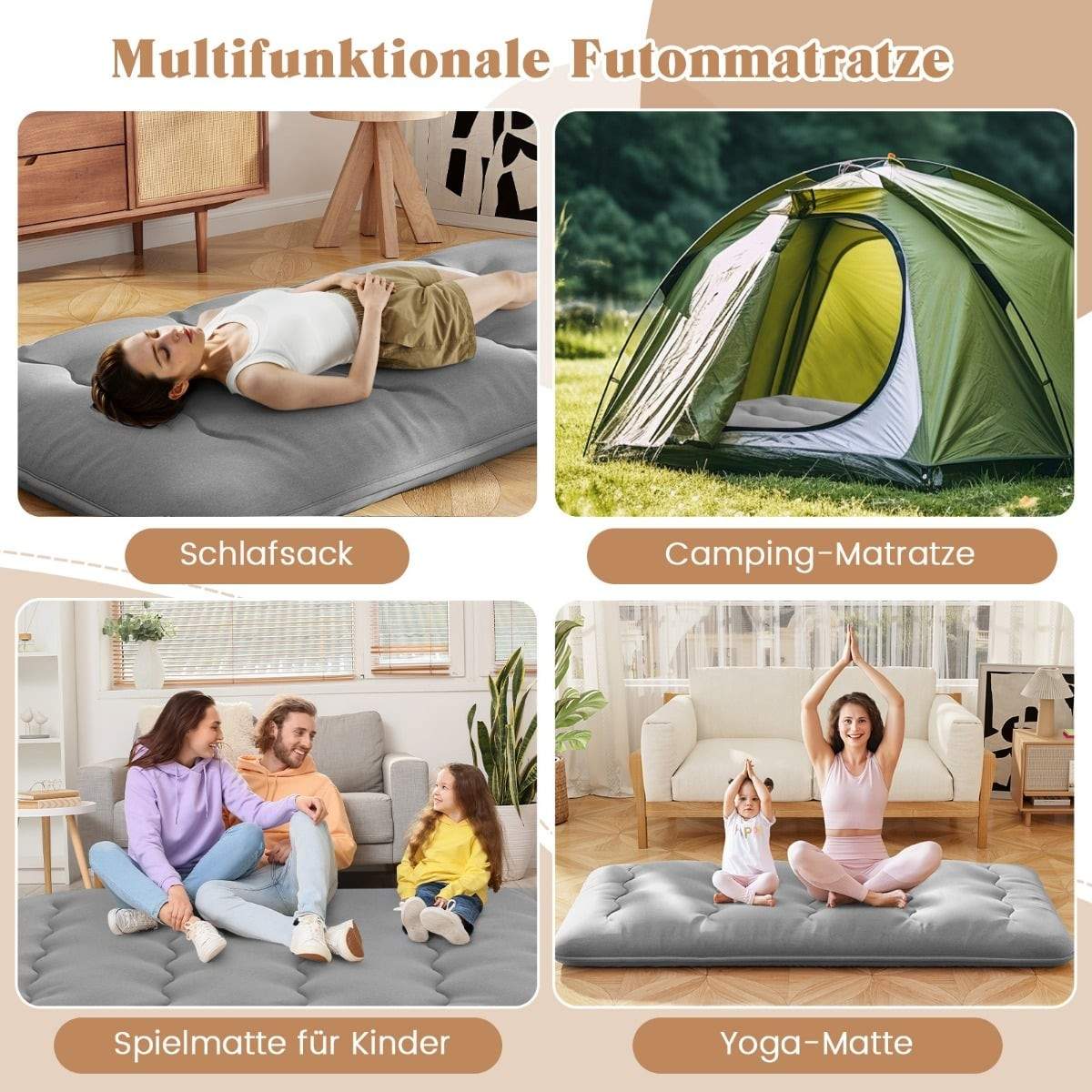 Japansk futonmadrass – tvättbart överdrag, bärbar, 90x200 cm | Hem & Hobby | Pryloteket