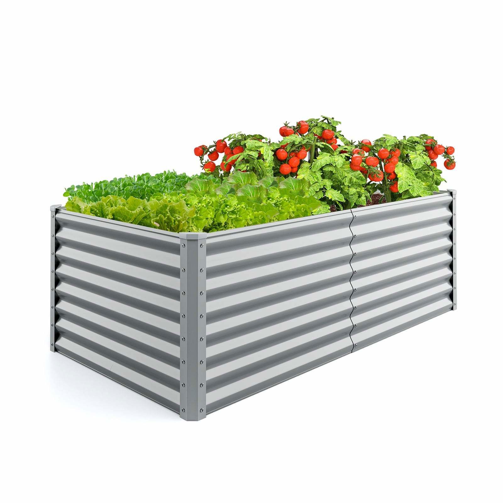 Højbed, metalplantekasse 180x95x60 cm, åben bund