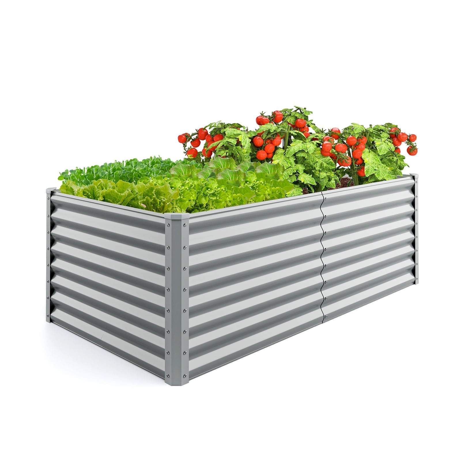 Højbed, metalplantekasse 180x95x60 cm, åben bund