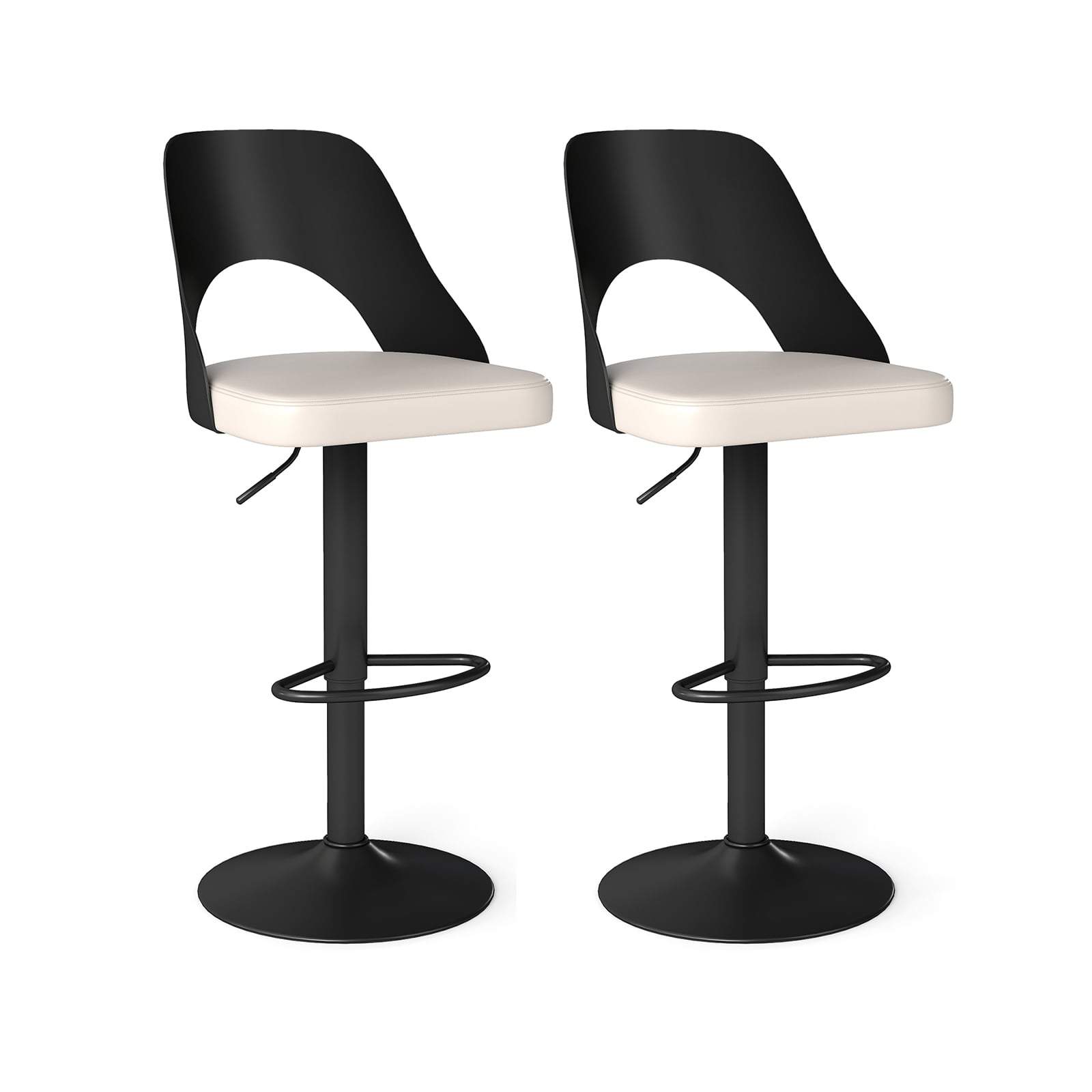 Justerbara vridbara barstolar, svart konstläder | Hem & Hobby | Pryloteket