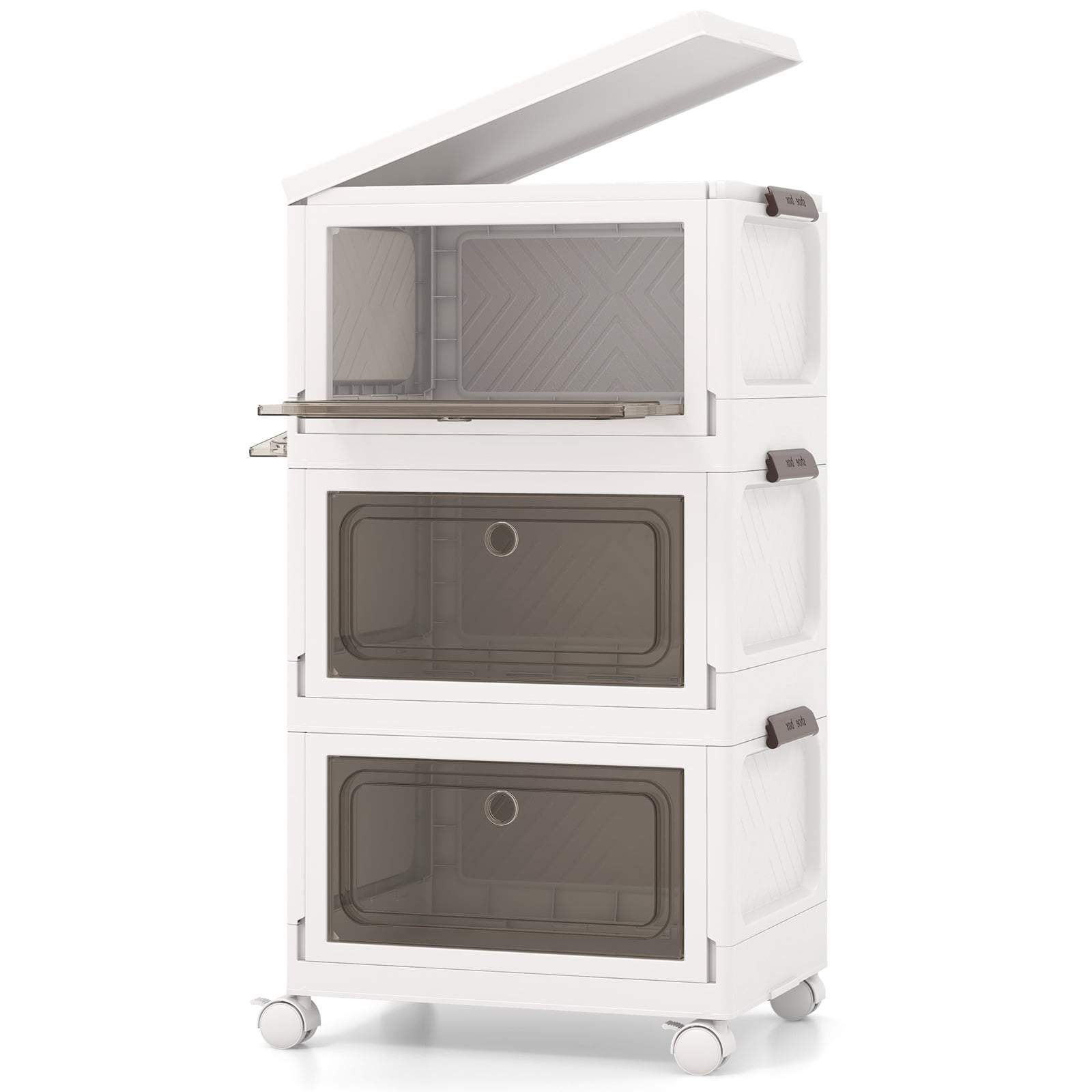 Hopfällbara förvaringslådor med lock – 3-pack, 75 l, vita | Hem & Hobby | Pryloteket