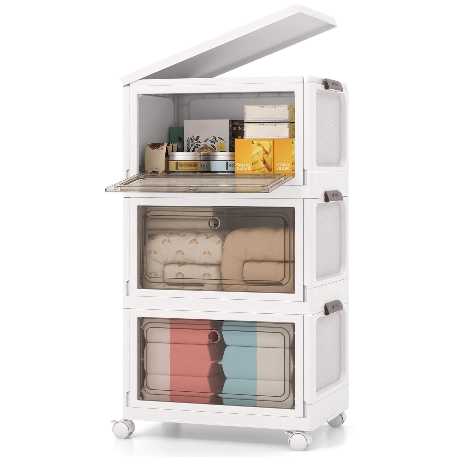 Hopfällbara förvaringsboxar med lock – 3-pack, 105 liters kapacitet | Hem & Hobby | Pryloteket