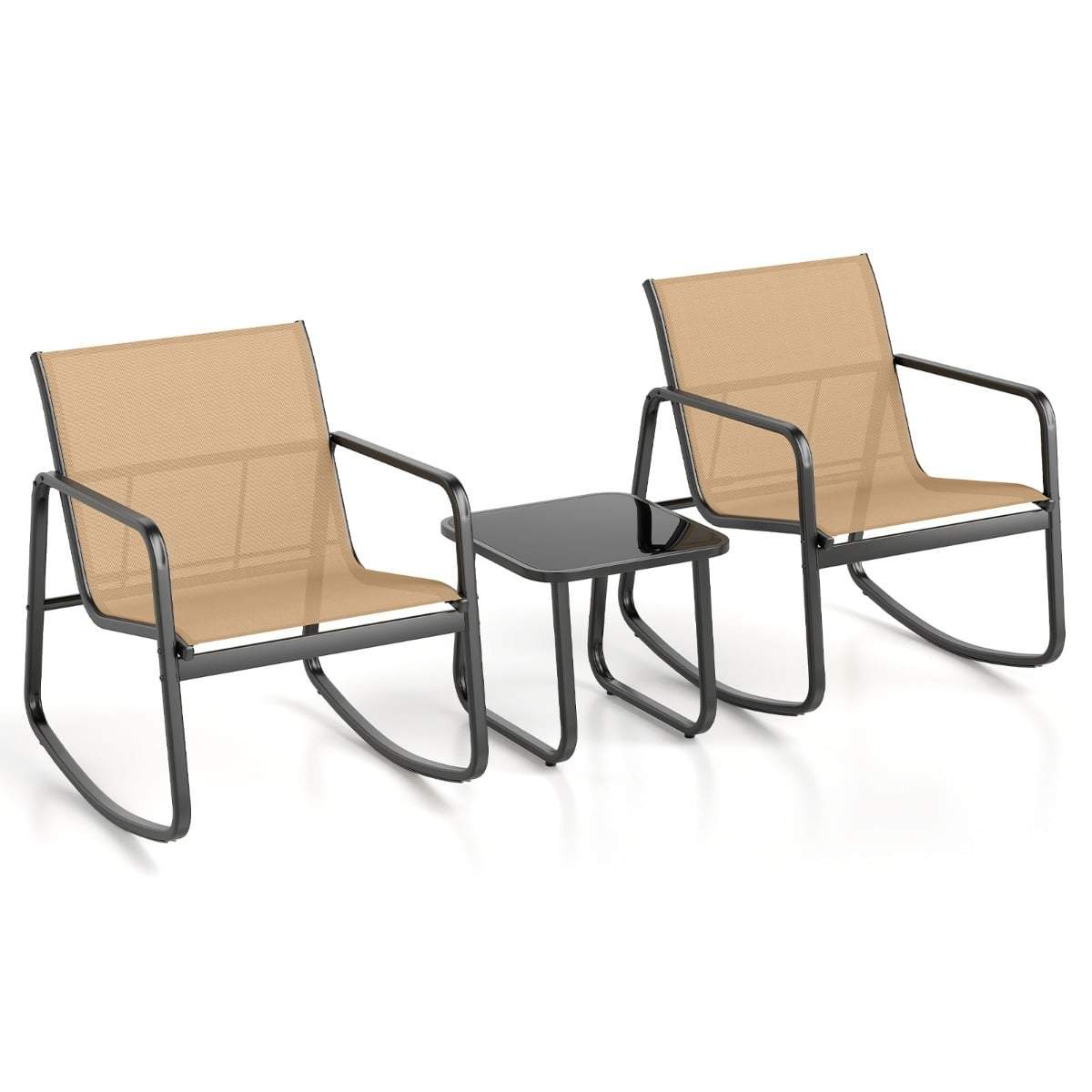 3-delat uteplatsset – gungstolar och glasbord | Hem & Hobby | Pryloteket