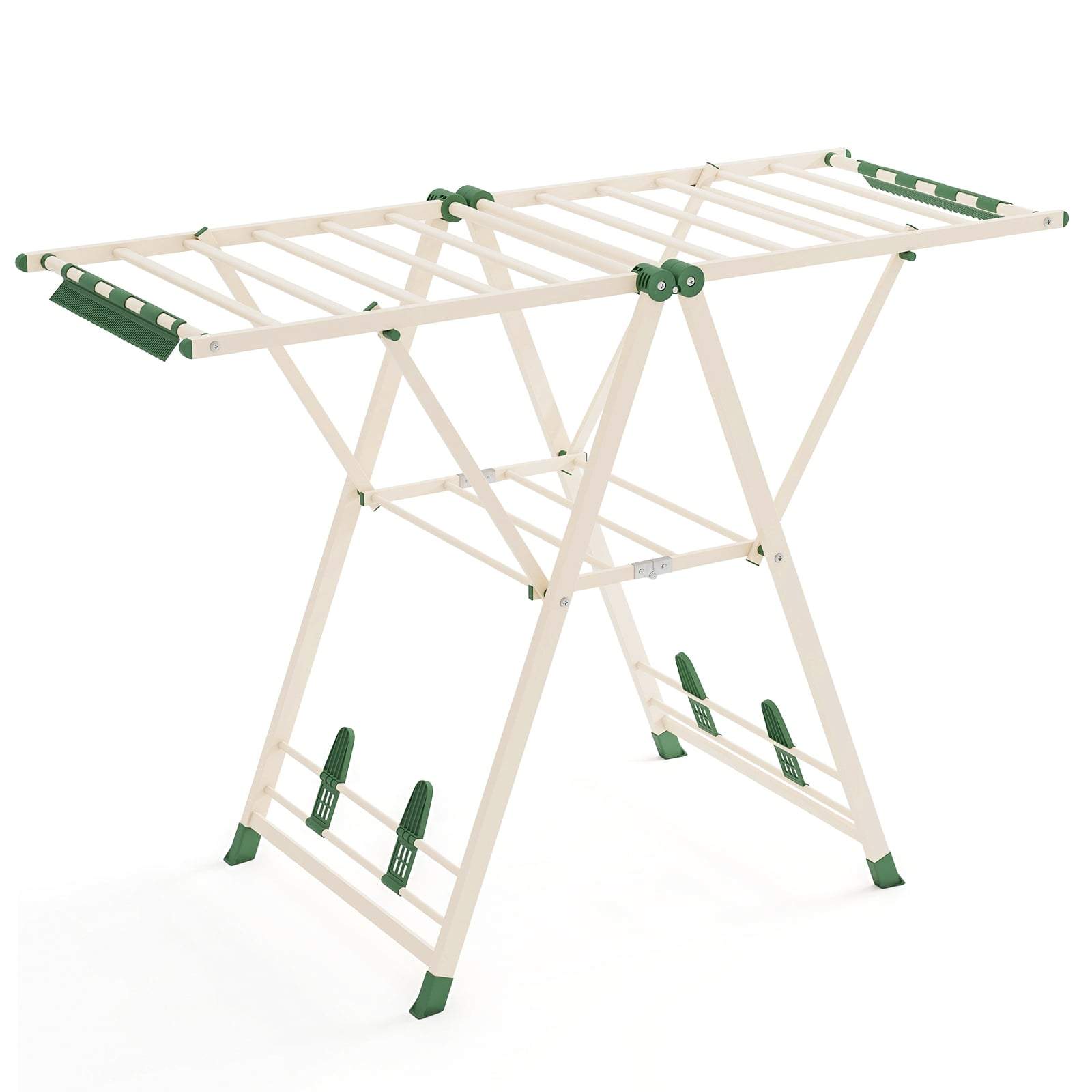 Hopfällbar torkställning för kläder med justerbara vingar och skohylla | Hem & Hobby | Pryloteket