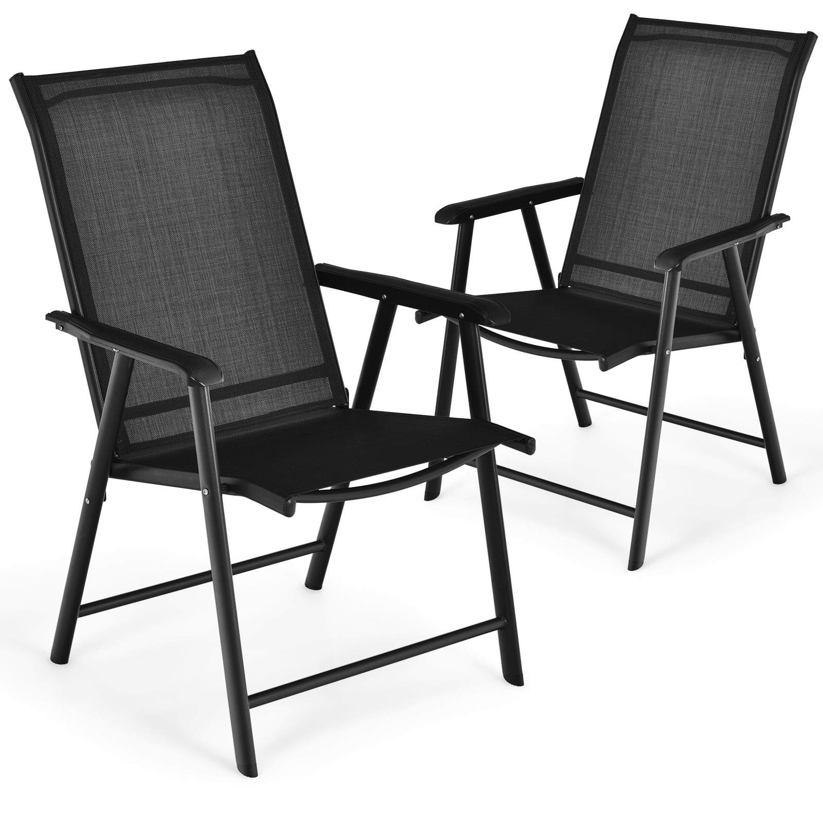 Udendørs klapstolsæt – Vejrbestandig, Ergonomisk, Sort