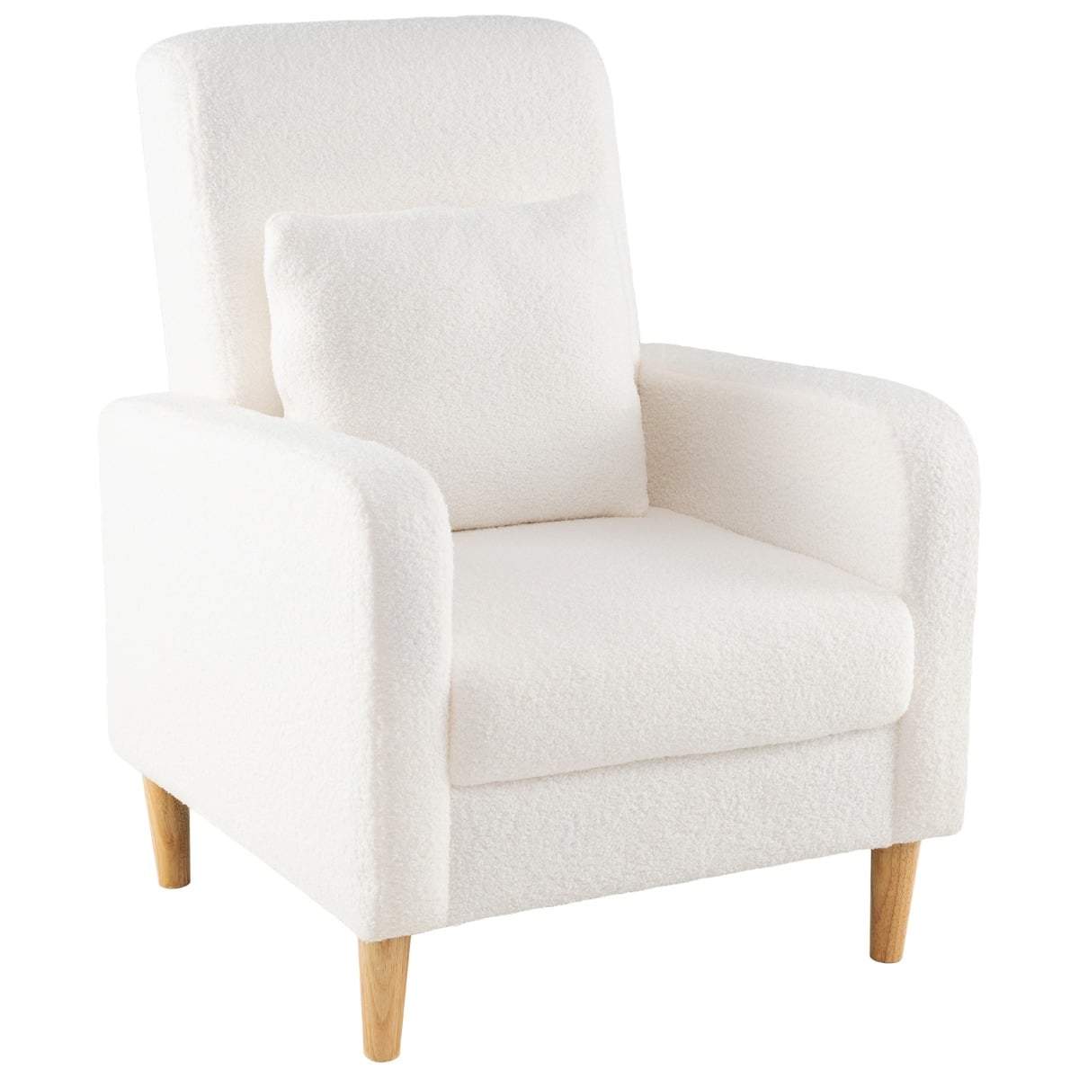 Teddy Lounge Chair med hynde – Beige, 150 kg kapacitet