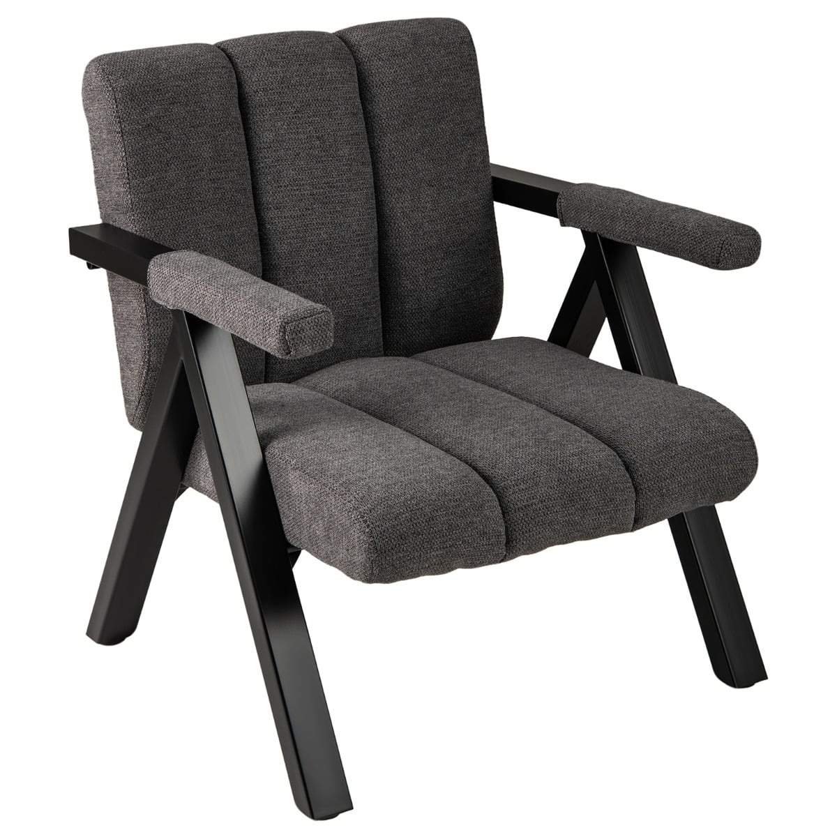 Grå loungestol med armstöd och metallram | Hem & Hobby | Pryloteket