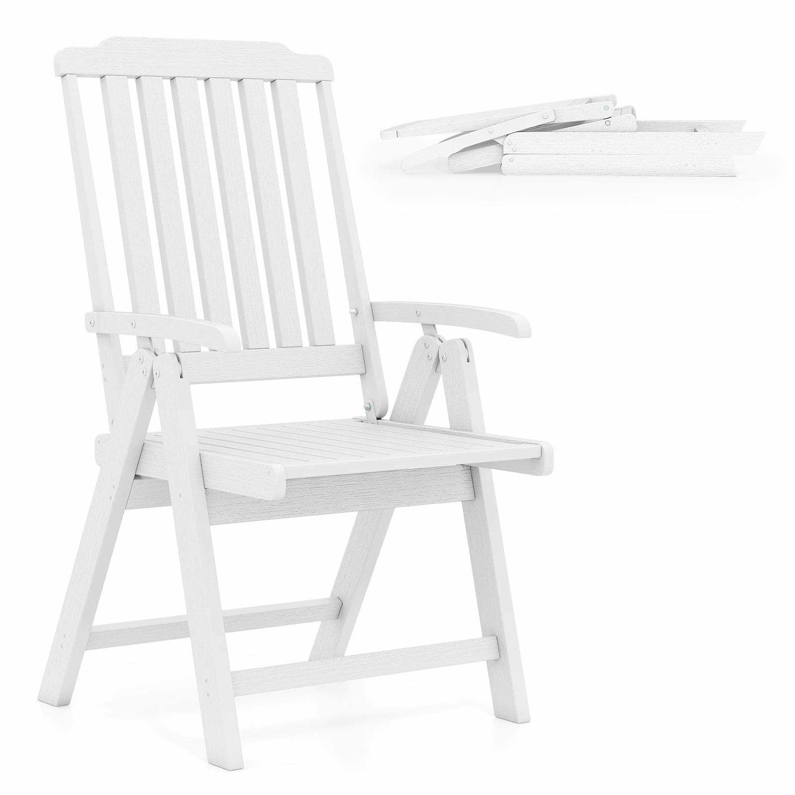 Sammenklappelig havestol – vejrbestandig HDPE, 150 kg kapacitet