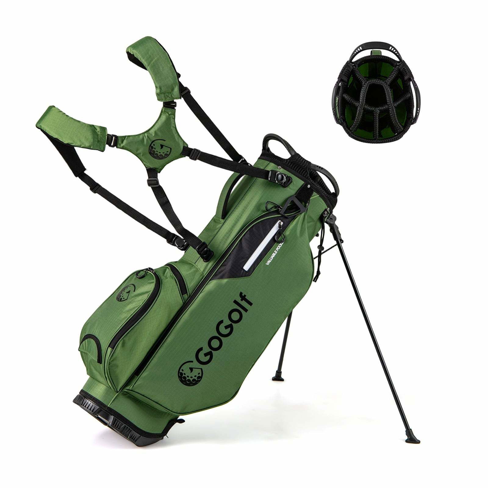 Golf Stand Bag – 8-vejs rumdeler, letvægts, 5 lommer