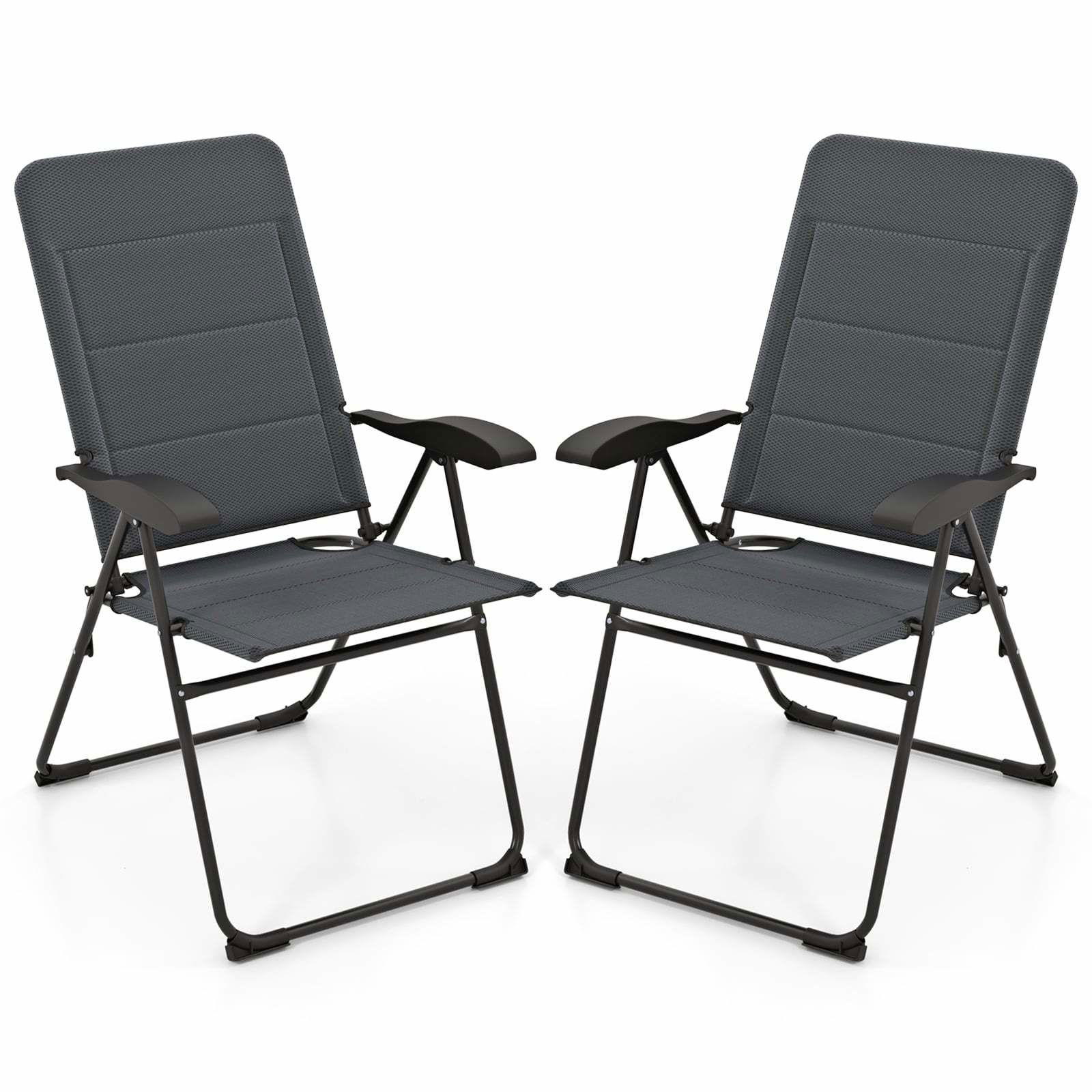 Sammenklappelige havestolesæt – justerbar lænestol, åndbart stof