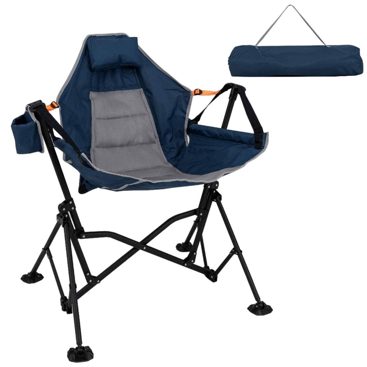 Hopfällbar campingstol med justerbar rygg och mugghållare | Hem & Hobby | Pryloteket